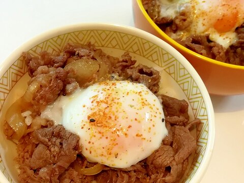 簡単☆牛丼温玉のせ☆